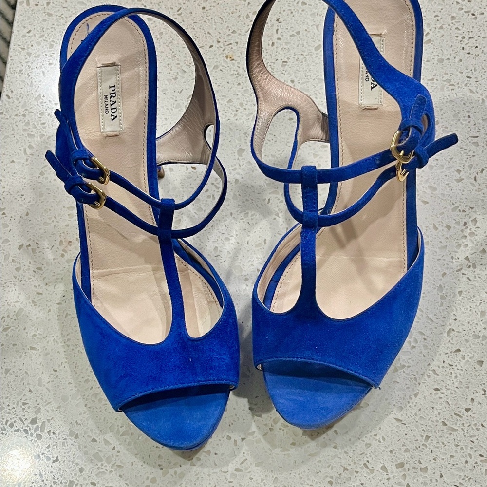 Prada Women's Royal Blue Strappy Sandals